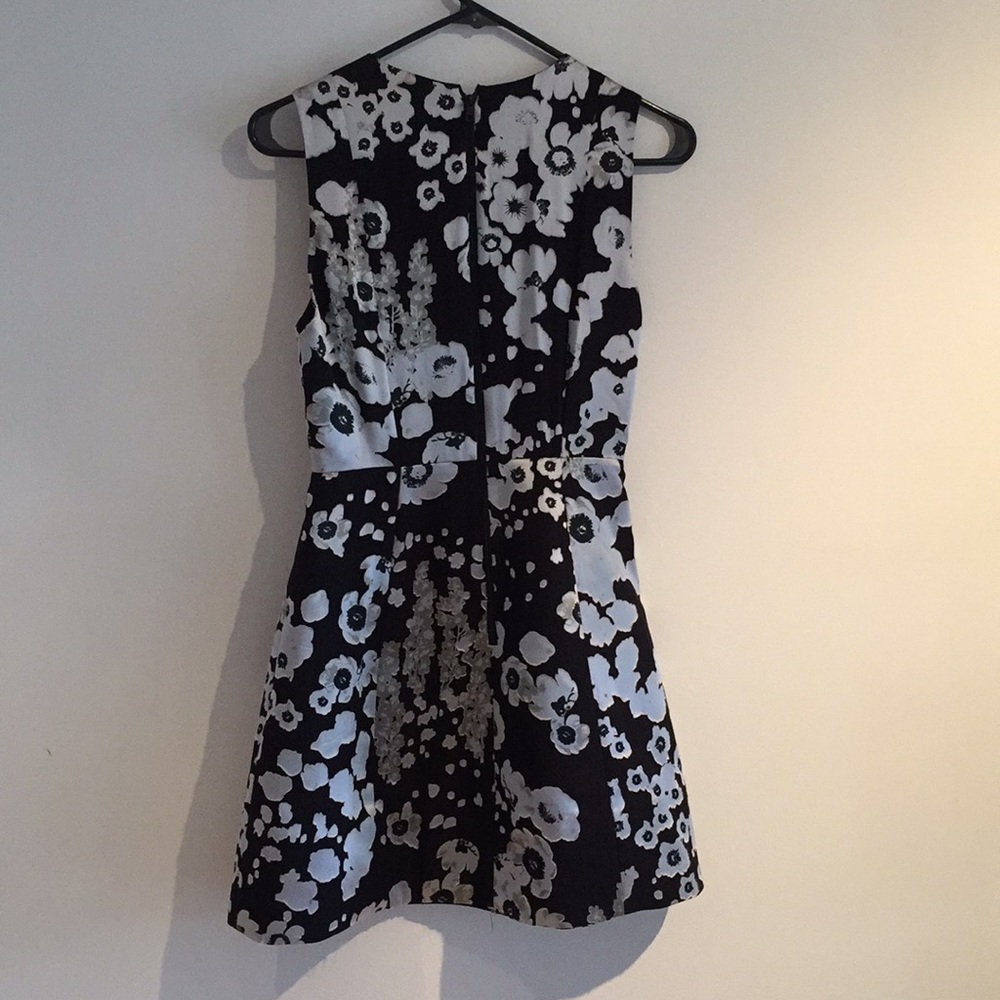 Alice and Olivia black/white/silver floral dress - Picture 3 of 3